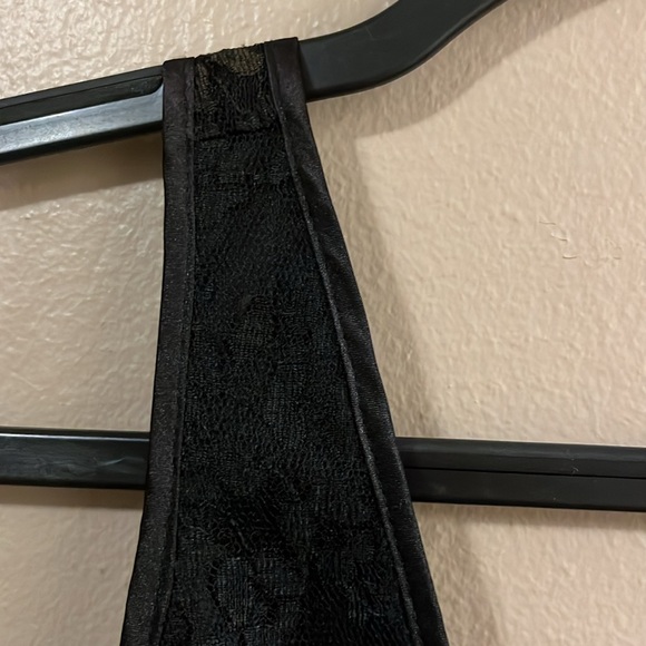 Vintage Louis Verdad Black Lace Ballerina Deep V-neck Dress S - Picture 3 of 12